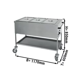 Výdejní stůl s ohřevem Bainmarie - 3x GN 1/1