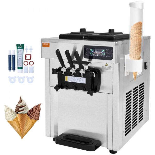 Vevor stroj na točenou zmrzlinu 1200W 18L 3-příchutě