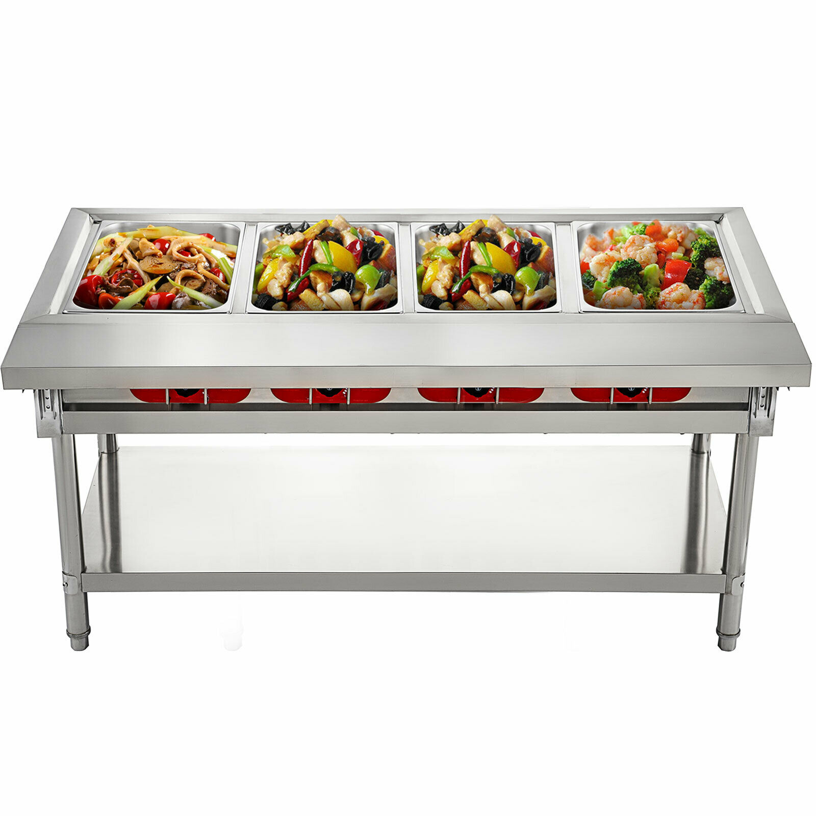 Výdejní stůl s ohřevem a policí 4GN 1/1 4x20L - Obrázek 2