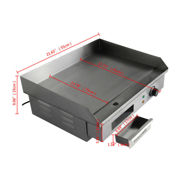 Vevor hladká elektrická grilovací deska 55cm - Image 6