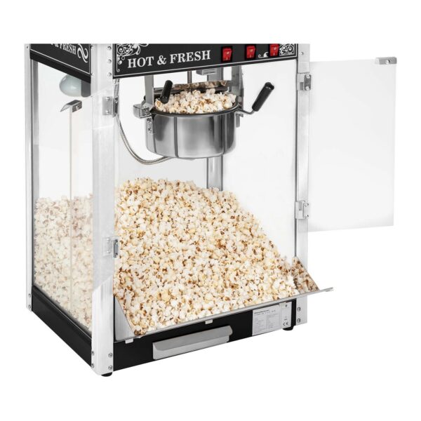 Stroj na popcorn s vozíkem 1600W (černý retro design) - Image 3
