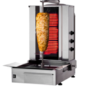 Elektrický gril na kebab / gyros s motorem dolů - 3 hořáky - max. 100% 40 kg