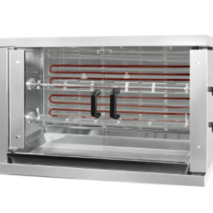 Gril na kuřata - elektrický – 2 jehly pro 12 kuřat 1098 x 480 x 640 mm