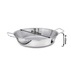 Paella pánev z nerezavějící oceli - Ø 320 mm - výška: 65 mm