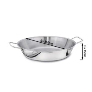 Paella pánev z nerezavějící oceli - Ø 360 mm - výška: 75 mm