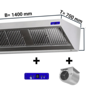 Digestoř 1400mm x 700 nástěnný s motorem, regulátorem, osvětlením