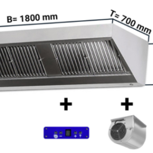 Digestoř 1800mm x 700 nástěnný s motorem, regulátorem, osvětlením