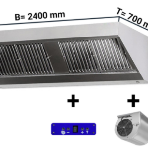Digestoř 2400mm x 700 nástěnný s motorem, regulátorem, osvětlením