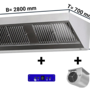 Digestoř 2800mm x 700 nástěnný s motorem, regulátorem, osvětlením