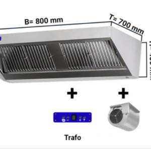 Digestoř 800mm x 700 nástěnný s motorem, regulátorem, osvětlením