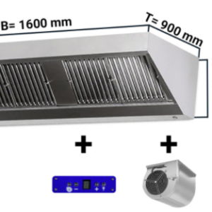 Digestoř 1600mm x 900 nástěnný s motorem, regulátorem, osvětlením