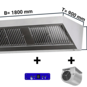Digestoř 1800mm x 900 nástěnný s motorem, regulátorem, osvětlením