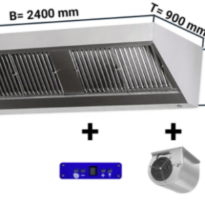 Digestoř 2400mm x 900 nástěnný s motorem, regulátorem, osvětlením
