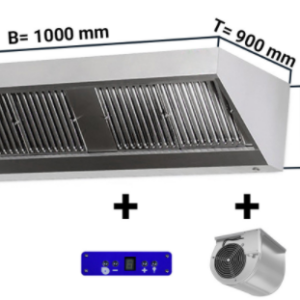 Digestoř 1000mm x 900 nástěnný s motorem, regulátorem, osvětlením
