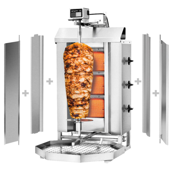 Plynový gril na kebab – 3 hořáky |40kg - Image 7
