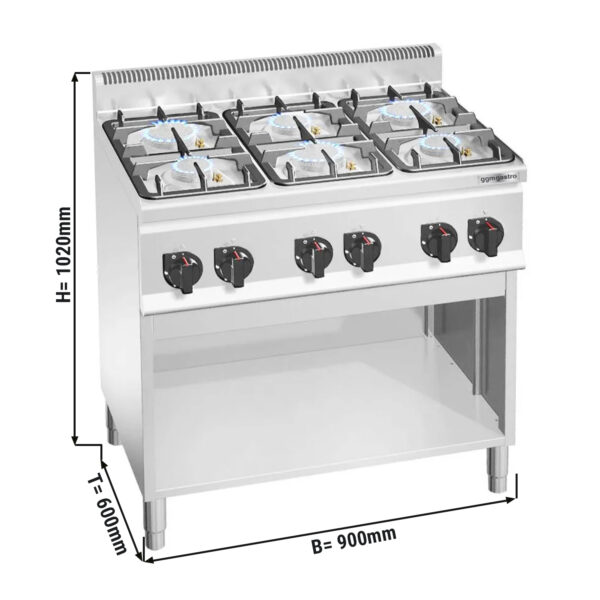Plynový sporák - 6 hořáků se spodní policí (18,6 kW) - Image 4