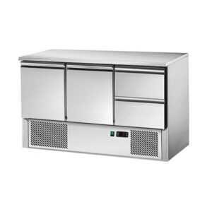 Chladící stůl 1,37 x 0,7 m - se 2 dveřmi a 2 zásuvkami