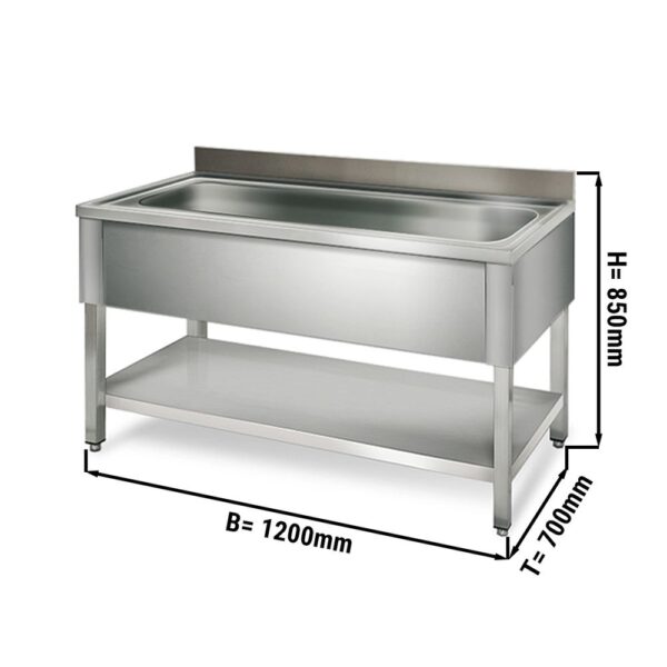 Mycí vana, dřez 120x70, umyvadlo 1.060 mm x 500 mm x 380 mm