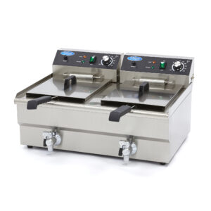 Maxima elektrická fritéza s kohoutkem – 2 x 16 l | 09365011