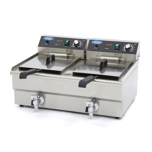 Maxima elektrická fritéza s kohoutkem – 2 x 16 l | 09365011