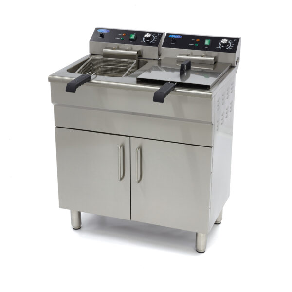 Elektrická fritéza 2×16 l + spodní skříňka | Maxima 09365156