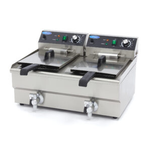 Elektrická fritéza s kohoutkem – 2×13 l | Maxima 09365231