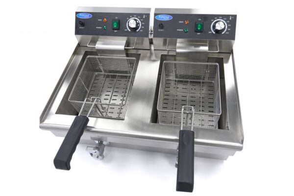 Elektrická fritéza s kohoutkem – 2×13 l | Maxima 09365231 - Image 3