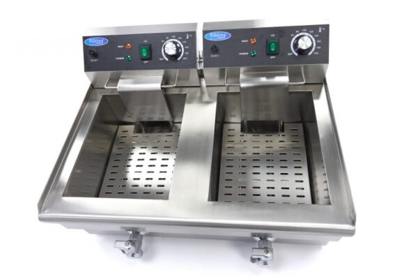 Elektrická fritéza s kohoutkem – 2×13 l | Maxima 09365231 - Image 2