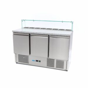 Chladící pizza stůl 8x1/6 GN - žulová deska | Maxima 09400208