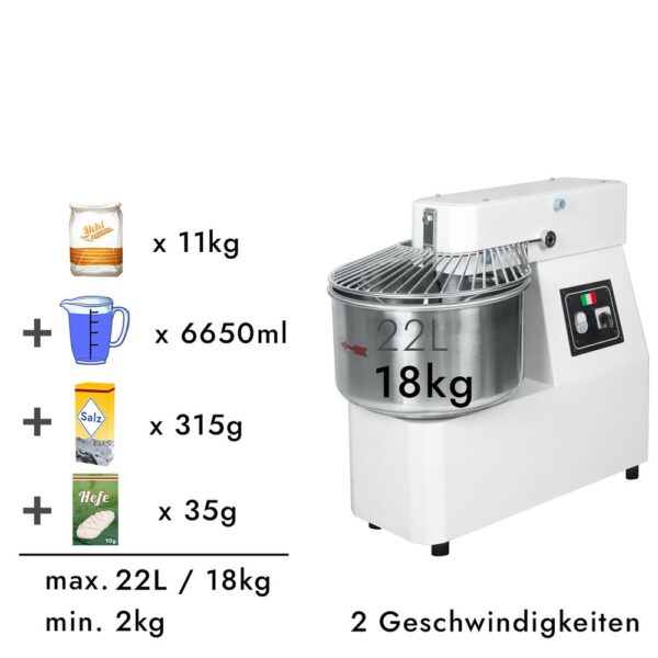 Mísič na těsto 22 litrů / 18 kg / - 2 rychlosti - 400 voltů - Image 4