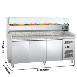 Chladící stůl na pizzu ECO - 2,0 x 0,8 m - se 3 dveřmi