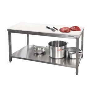 Nerezový stůl s krájecí deskou - 1,2 x 0,7 m