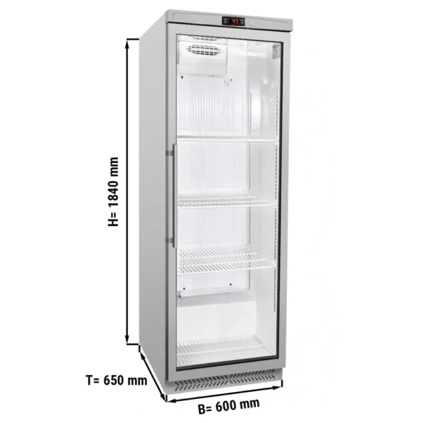 Chladnička -400 litrů - s 1 skleněnými dveřmi
