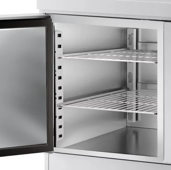 Chladící stůl na pizzu ECO - 2,0 x 0,8 m - se 2 dvířky a 7 neutrálními zásuvkami - Image 4