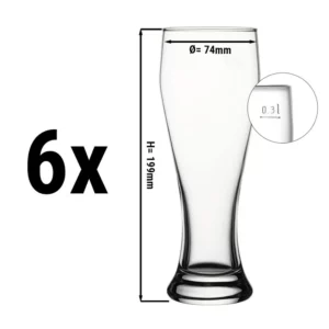 Pohár na pivo - 415 ccm - cejchovaný na 0,3 L (sada 6 kusů)