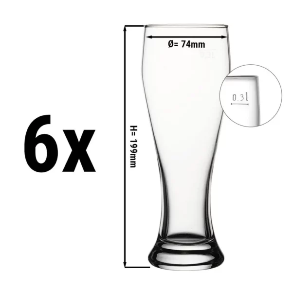 Pohár na pivo - 415 ccm - cejchovaný na 0,3 L (sada 6 kusů)