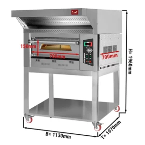 Plynová kamna na pizzu-4x 34 cm - odsávání + stojan