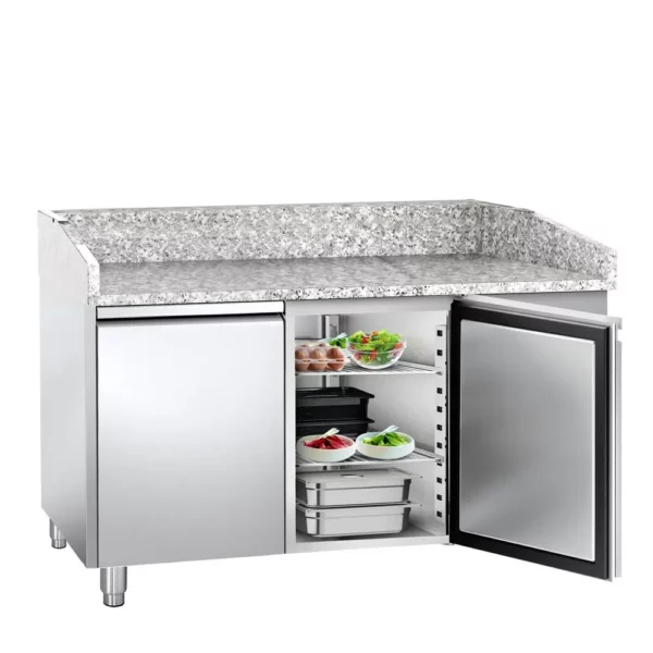 Chladící stůl na pizzu se žulovou deskou - 1,5 x 0,8 m - se 2 dveřmi - Image 3