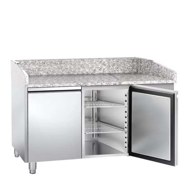 Chladící stůl na pizzu se žulovou deskou - 1,5 x 0,8 m - se 2 dveřmi - Image 4