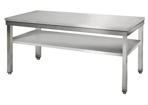 Nerezový pracovní stůl - 180 x 60 cm - se základní policí ATK186 - Image 3