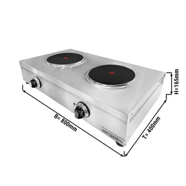 Elektrický sporák -elektrický vařič - se 2 plotýnkami - 5,2 kW - Image 5