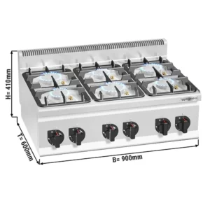Plynový sporák 6 hořáků (28,5 kW)