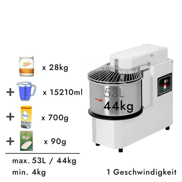 Mísič na těsto 53 litrů / 44 kg - 400 Volt /stroj na hnětení těsta -výklopné - Image 6