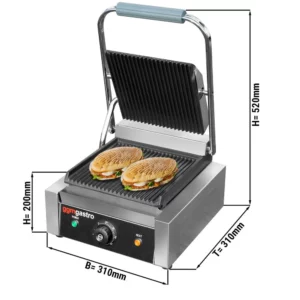 Kontaktní gril 0,31 m - vroubkovaný | 2200 w