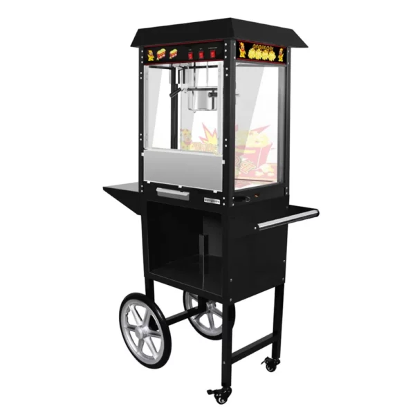 Stroj na popcorn s vozíkem-5 kg/h -černý - Image 5