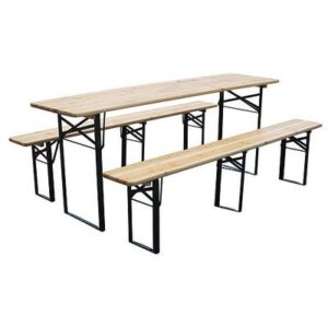Pivní set DORTMUND Standard3, stůl 175x46x77 cm, 2x lavice 175x23x47 cm, dřevo 25 mm