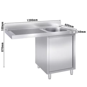 Dřezová skříňka k myčce nádobí - 1200mm - 1 umyvadlo vpravo Š400xH400xV250mm