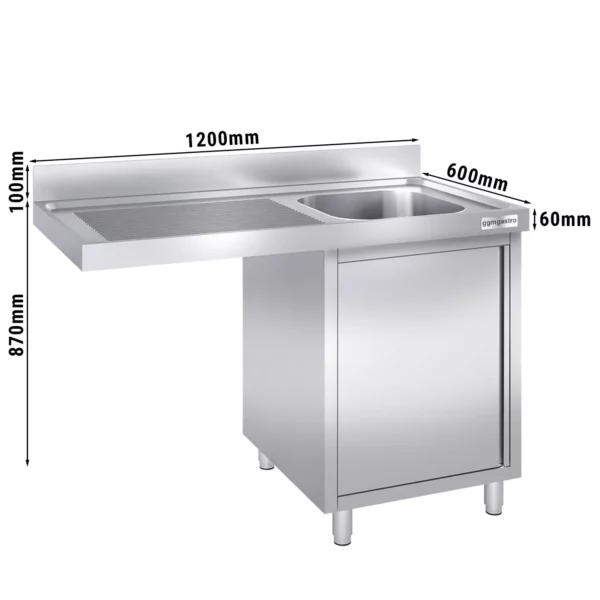 Dřezová skříňka k myčce nádobí - 1200mm - 1 umyvadlo vpravo Š400xH400xV250mm