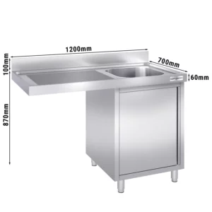 Dřezová skříňka k myčce nádobí- 1200x700- 1 umyvadlo vpravo Š400xH500xV250mm