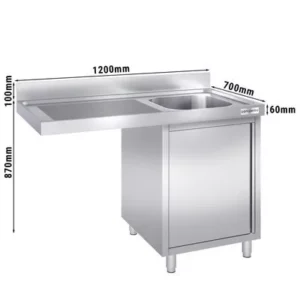 Dřezová skříňka k myčce nádobí - 1200x700mm - 1 umyvadlo vpravo Š400xH400xV250mm